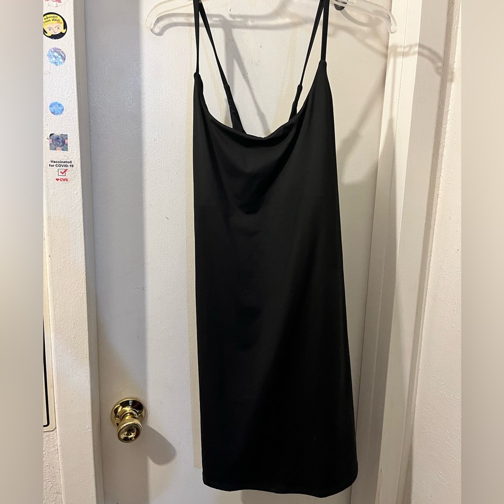 Halara- size XL- black Cloudful dress/shorts one piece, pockets. NWT.